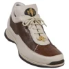 Mauri "Mania" 8691 Cream / Camel Genuine Baby Crocodile / Nappa Leather With Mauri Engraving Sneakers
