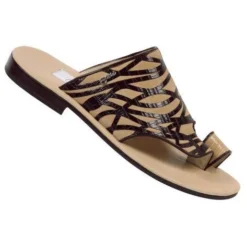 Mauri "Muscat" 1672 Dune Genuine Lizard Suede Sandals