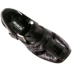 Mauri "Oasis" 1452 Black Ostrich / Ostrich Leg Sandals (Counter Version)