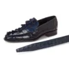 Mauri "Orefici" 4770 Wonder Blue Genuine Baby Crocodile / Hornback Tail Loafer Shoes