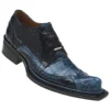 Mauri "Palazzo Pitii" 44233 Blue Genuine Alligator / Ostrich Leg Shoes