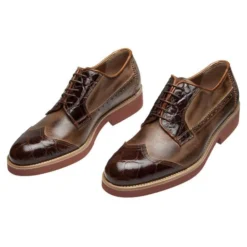 Mauri "Parioli" M784 Sport Rust Genuine Alligator Calfskin Hand-Painted Shoes