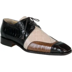 Mauri "Pioneer" 4300 Dark Brown / Champagne / Cork Genuine Alligator / Ostrich Leg Shoes
