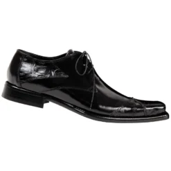 Mauri "Piramide" 44163 Black Genuine Baby Crocodile / Shiny Calf Shoes
