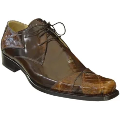 Mauri "Piramide" 44163 Camel Genuine Baby Crocodile / Shiny Calf Shoes