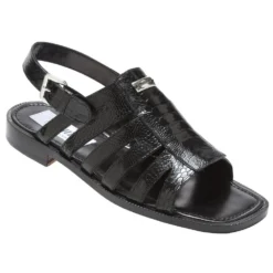 Mauri "Riviera" 1751 Black Genuine Ostrich Sandals