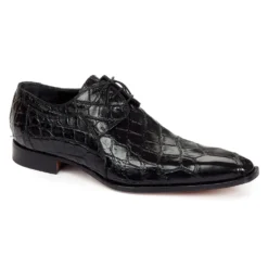 Mauri "Sipario" 1085 Black Genuine All-Over Body Alligator Oxford Dress Shoes