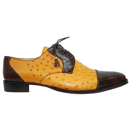 Mauri Sport Rust / Buttercup Genuine Alligator / Ostrich Shoes M594 - Image 3