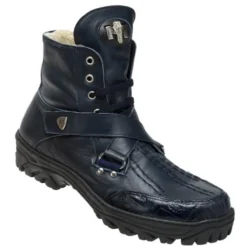 Mauri "St. Moritz" 8675 Wonder Blue Genuine Baby Crocodile Nappa Leather Shoes