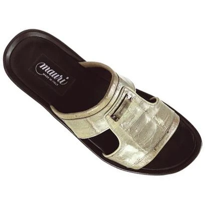 Mauri "Surfer" 1504 Bone Genuine Baby Crocodile/Ostrich Sandals