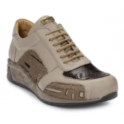 Mauri ''Tevere'' 8587 Sport Rust / Perforated Brown / Genuine Nappa / Baby Crocodile / Pony Casual Sneakers.
