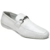 Mauri "Tivoli" 9249 White All-Over Genuine Ostrich Leg Loafer Shoes