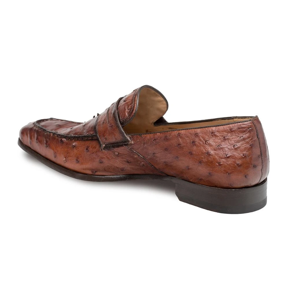 Mezlan "Lisbon" Brandy Genuine Ostrich Loafer Shoes 4561-S. - Image 3