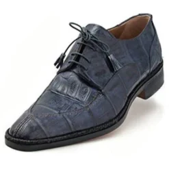 Mauri Moon Grey Genuine Crocodile Oxford Shoes.