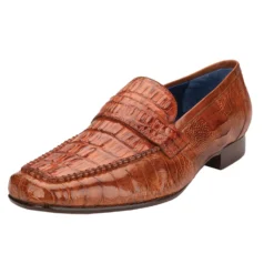 Belvedere "Natale" Brandy Genuine Crocodile And Ostrich Shoes 1029.
