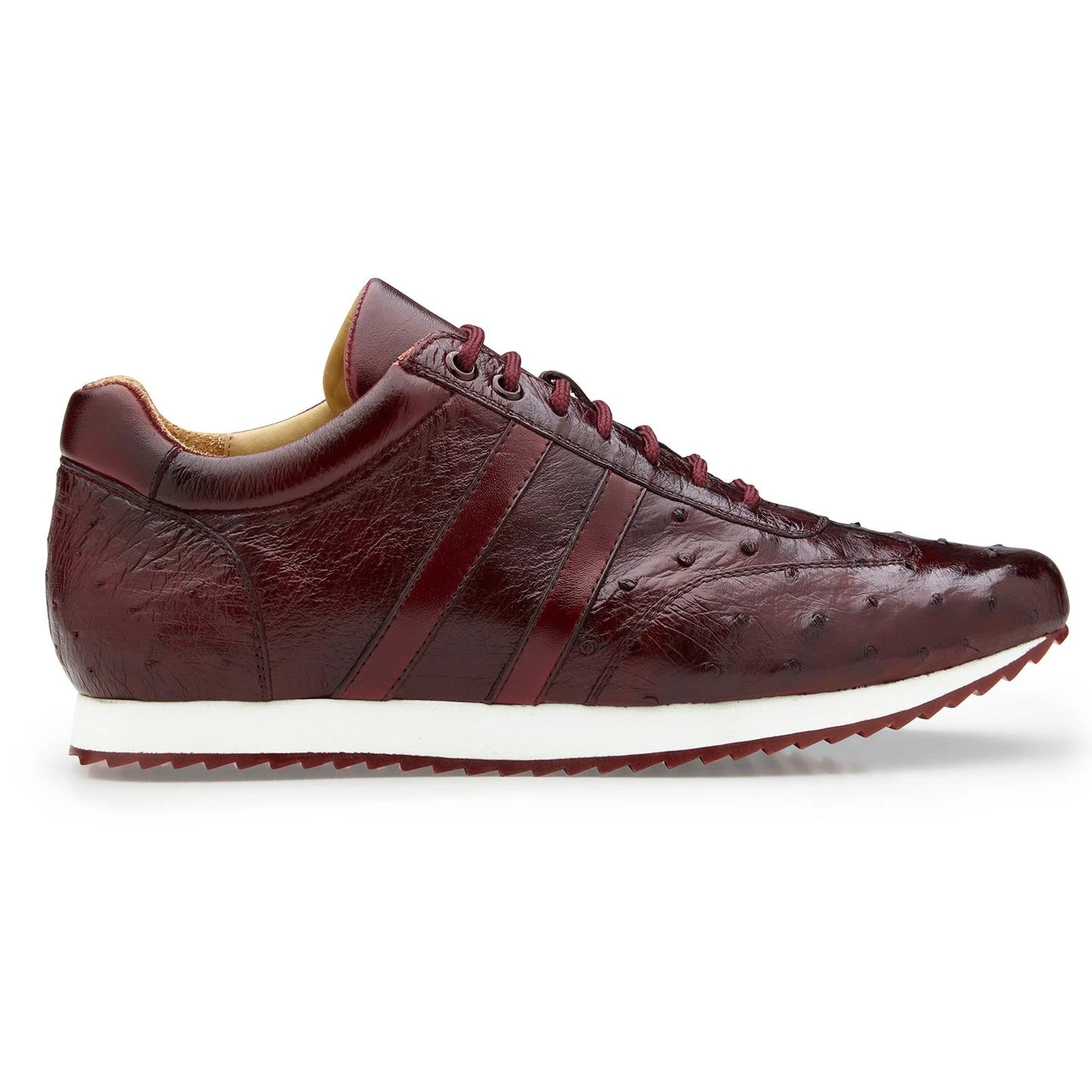Belvedere "Parker" Dark Burgundy Genuine Ostrich / Calfskin Casual Sneakers 6004