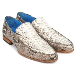 Paul Parkman ''11NAT78'' Natural Genuine Python Loafers.