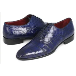 Paul Parkman ''21BZ55'' Blue Genuine Crocodile Shoes.