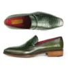 Paul Parkman 23K38 Green Genuine Python / Calfskin Loafer Shoes