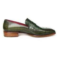 Paul Parkman 23K38 Green Genuine Python / Calfskin Loafer Shoes - Image 2