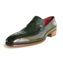 Paul Parkman 23K38 Green Genuine Python / Calfskin Loafer Shoes - Image 3