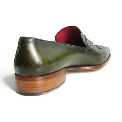 Paul Parkman 23K38 Green Genuine Python / Calfskin Loafer Shoes - Image 5