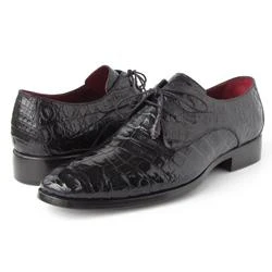 Paul Parkman 55W77 Black Genuine Crocodile Derby Shoes - Image 4