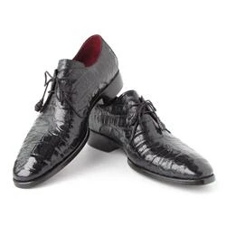 Paul Parkman 55W77 Black Genuine Crocodile Derby Shoes - Image 5