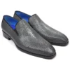 Paul Parkman ''74R11" Black / Grey Genuine Stingray Loafers.