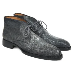 Paul Parkman ''84W21" Grey Genuine Stingray Chukka Boots.
