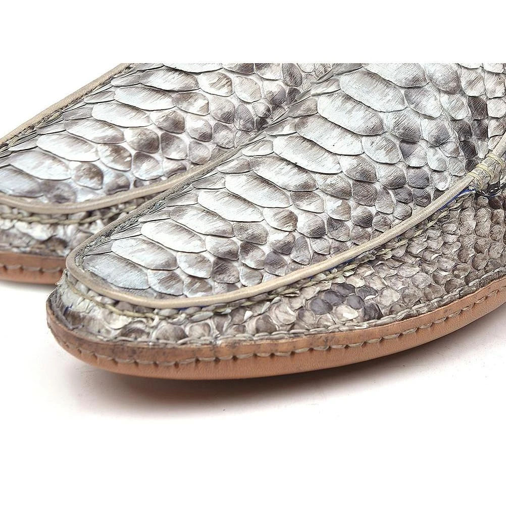 Paul Parkman ''OPK33NAT'' Natural Genuine Python Opanka Stitched Slip On Moccasins - Image 2