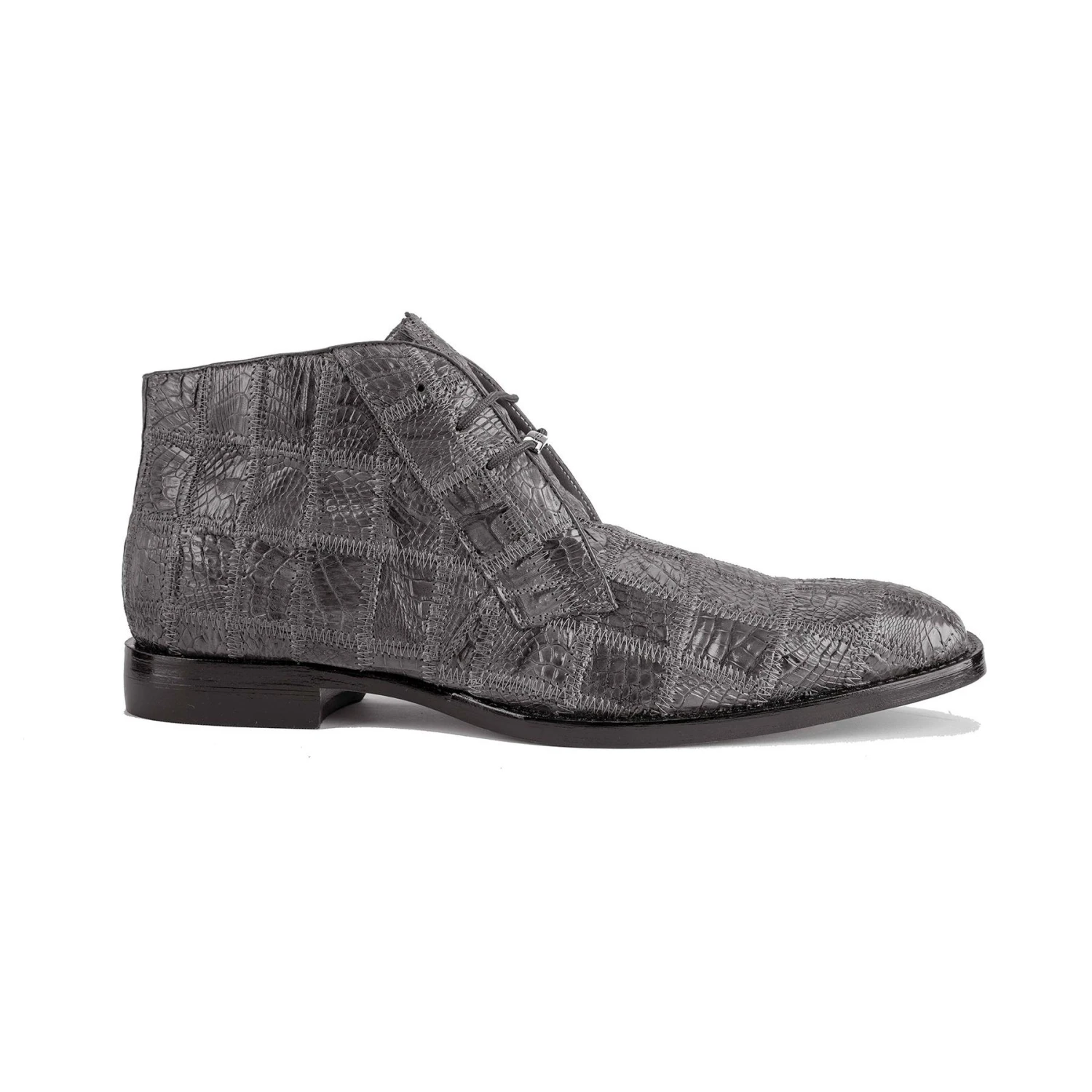 Belvedere "Racer" Grey Genuine Crocodile Patchwork Chukka Ankle Boots R17P. - Image 2