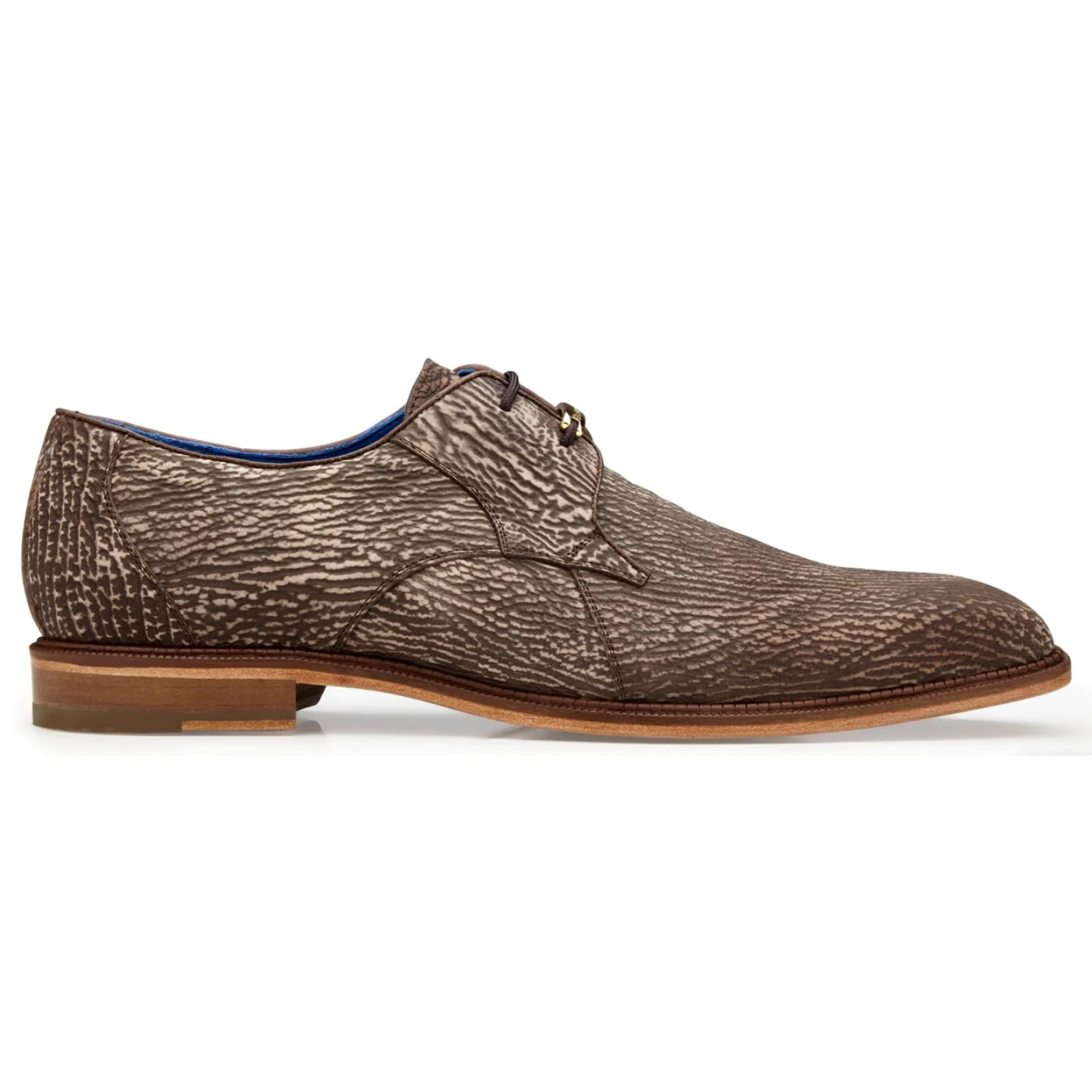 Belvedere "Ray" Brown Genuine Shark Skin Derby Shoes. - Image 2
