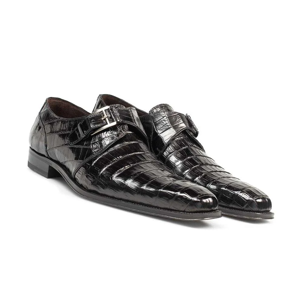 Mezlan "Moscow" Black All-Over Genuine Alligator Shoes 4574-J - Image 5