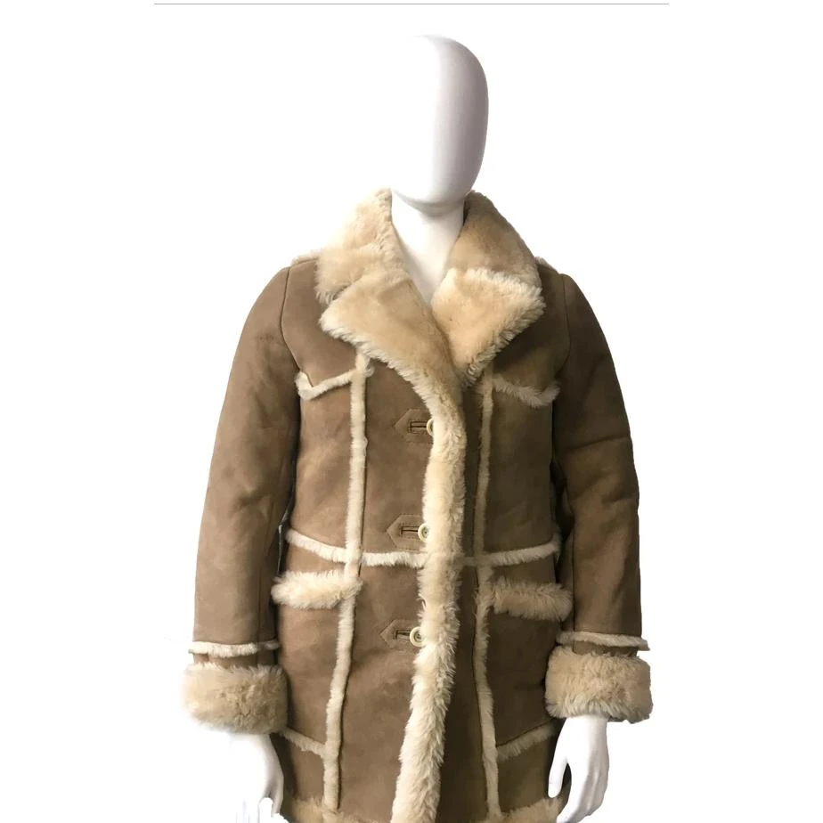 G-Gator Ladies Tan Genuine Sheepskin Shearling / Lamb Sherpa Jacket 1030.