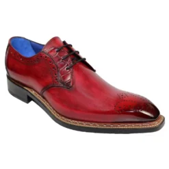 Fennix Italy "Tyler" Antique Red Genuine Alligator / Calfskin Lace-Up Shoes.