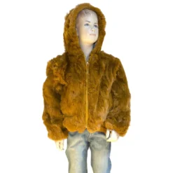 Winter Fur Kid's Whisky Rex Rabbit Jacket With Hood K08R02WK.