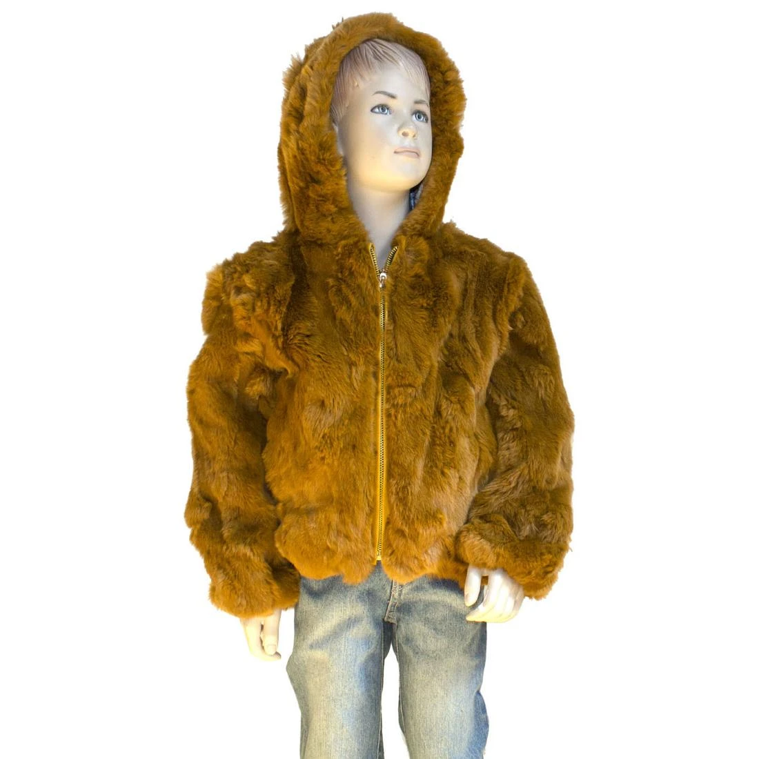 Winter Fur Kid's Whisky Rex Rabbit Jacket With Hood K08R02WK.