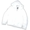 Winter Fur Kid's White Genuine Rex Rabbit Jacket With Fox Trimmed Hood K08R02.