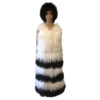 Winter Fur Ladies Black / White Genuine Mongolian Vest W15V16.