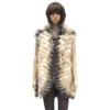 Winter Fur Ladies Chevron Fox Vest In Crystal Fox Color W11V02CY