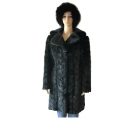 Winter Fur Ladies Green Genuine Mink Paws 3/4 Coat W69Q02GN.
