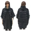 Winter Fur Ladies Grey Genuine Rabbit Poncho W05P04GREY.