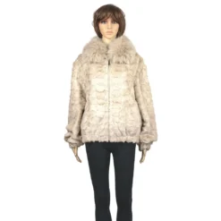 Winter Fur Ladies Pearl Diamond Mink Jacket With Full Skin Fox W49S05PE.